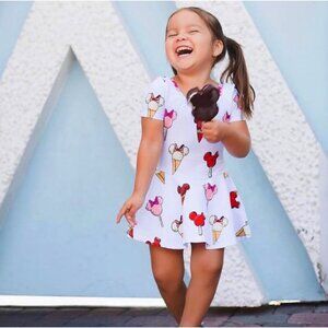 Wild Rich Kids Girls 5/6 Disney Ice Cream Treats Short Sleeve Twirl Dress